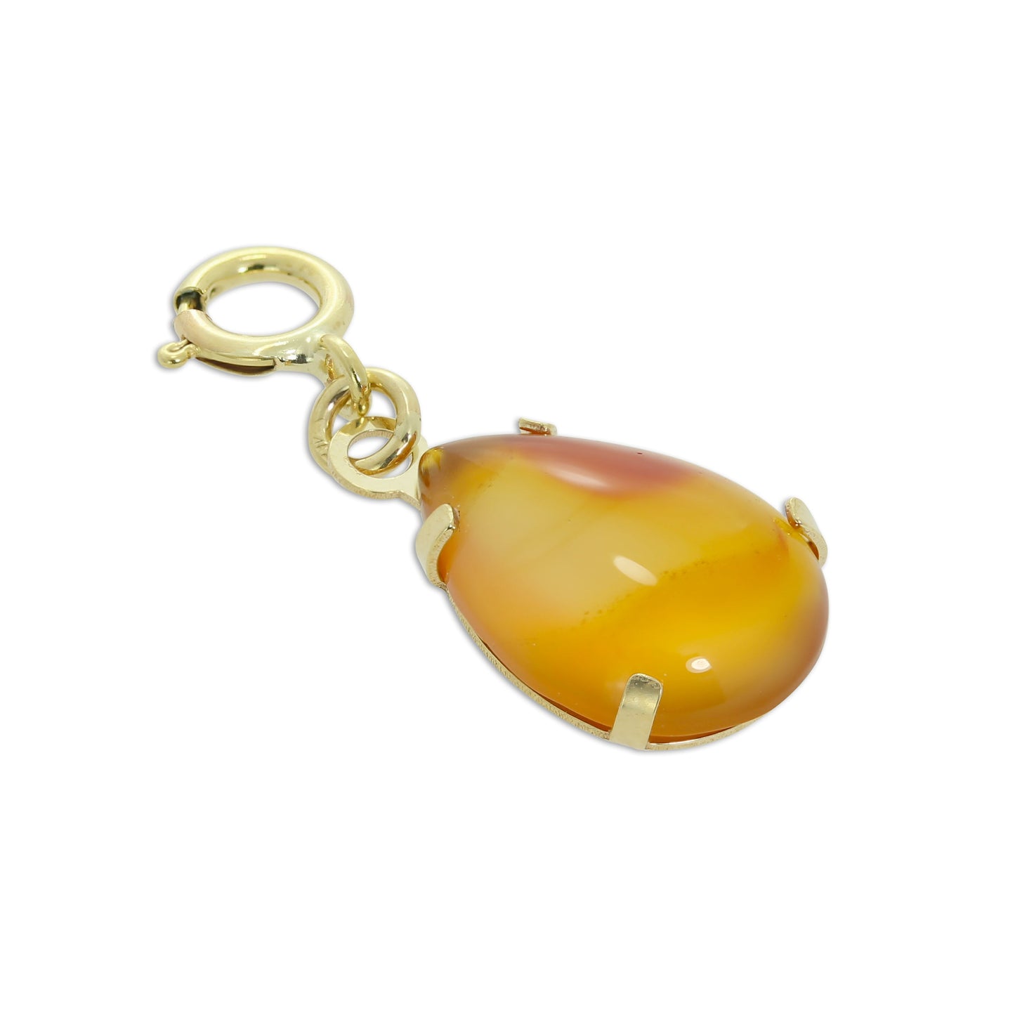 9ct Gold & Topaz CZ Teardrop Clip on Charm