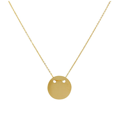 9ct Gold Engravable Circle Necklace 16 Inches