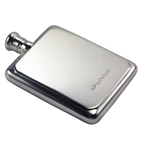 Sterling Silver Rectangular Hallmarked Hip Flask