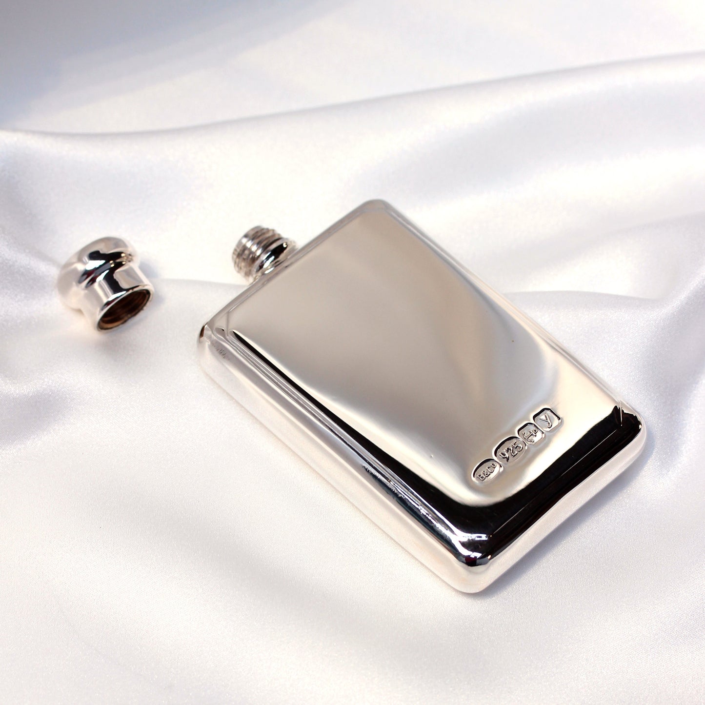 Sterling Silver Plain Hallmarked Hip Flask