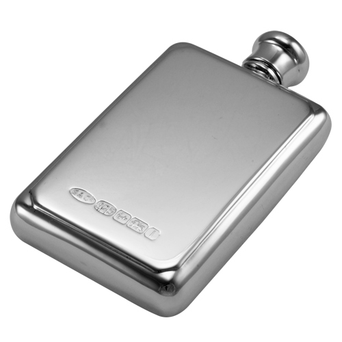 Sterling Silver Plain Hallmarked Hip Flask