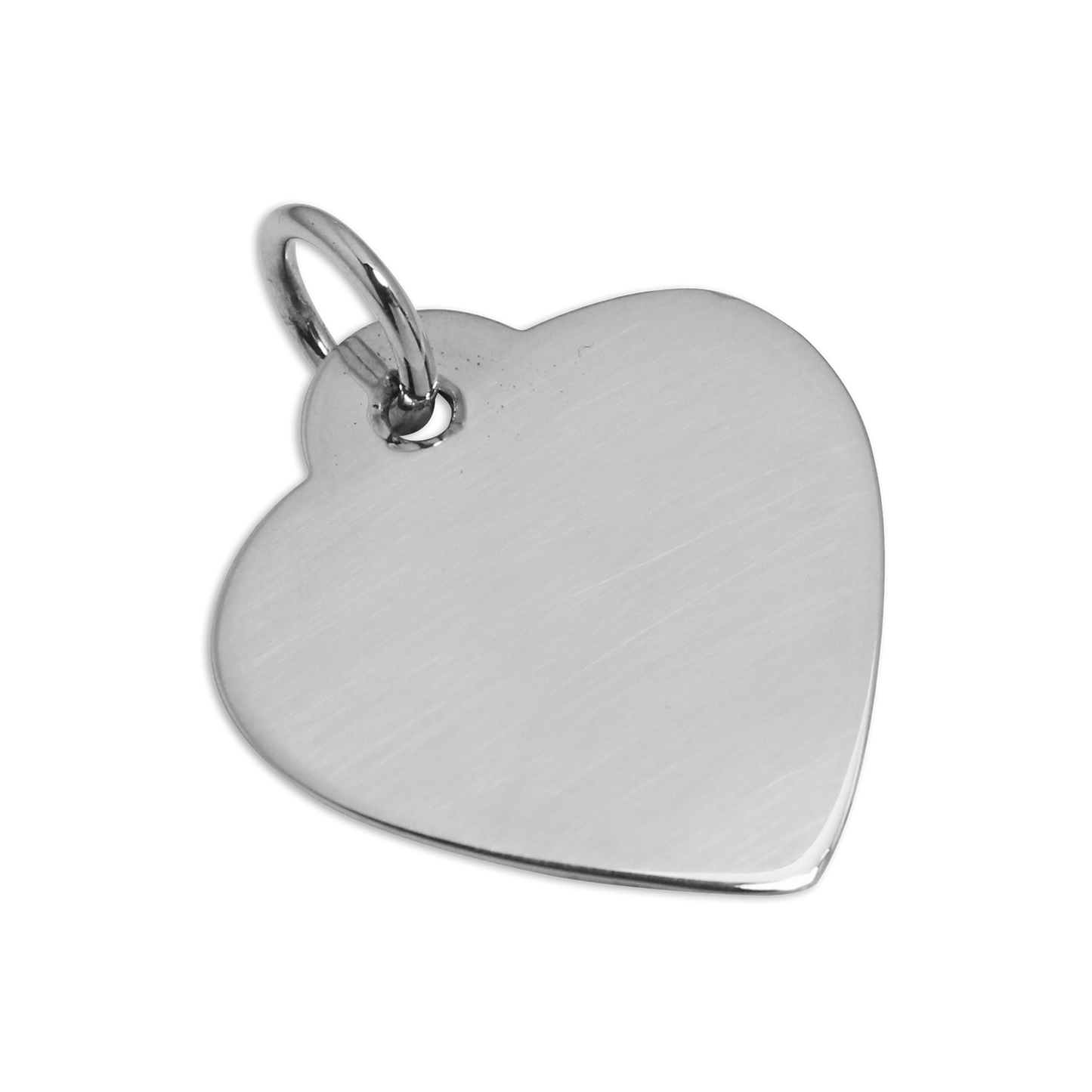 Large Sterling Silver Heart Dog Collar Engravable Name Tag