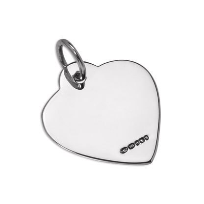 Large Sterling Silver Heart Dog Collar Engravable Name Tag
