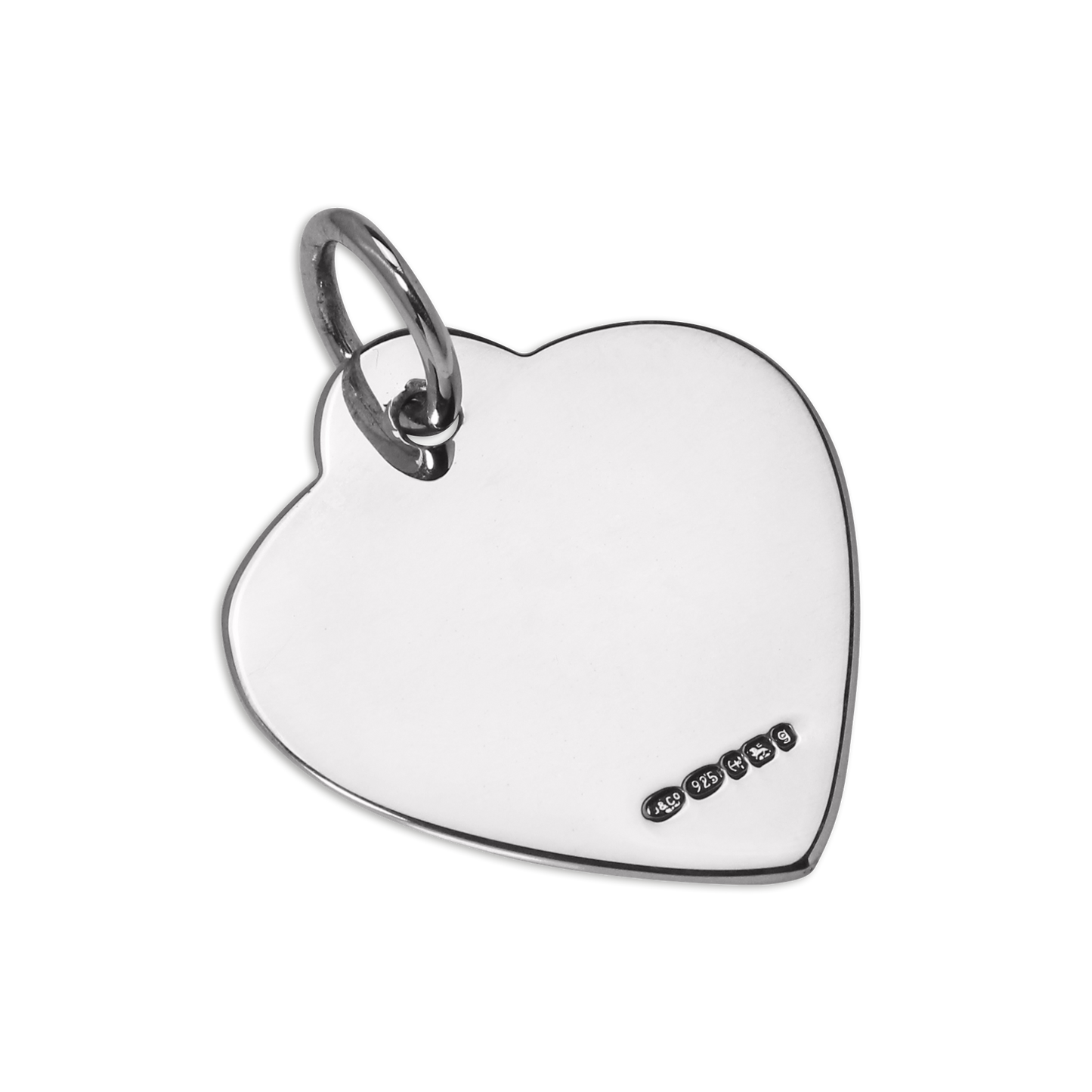 Large Sterling Silver Heart Dog Collar Engravable Name Tag