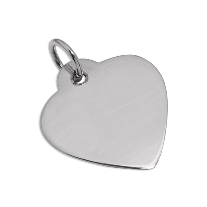 Large Sterling Silver Heart Dog Collar Engravable Name Tag