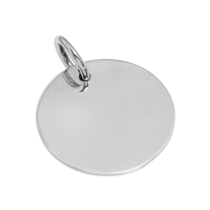 Large Sterling Silver Round Dog Collar Engraveable Tag