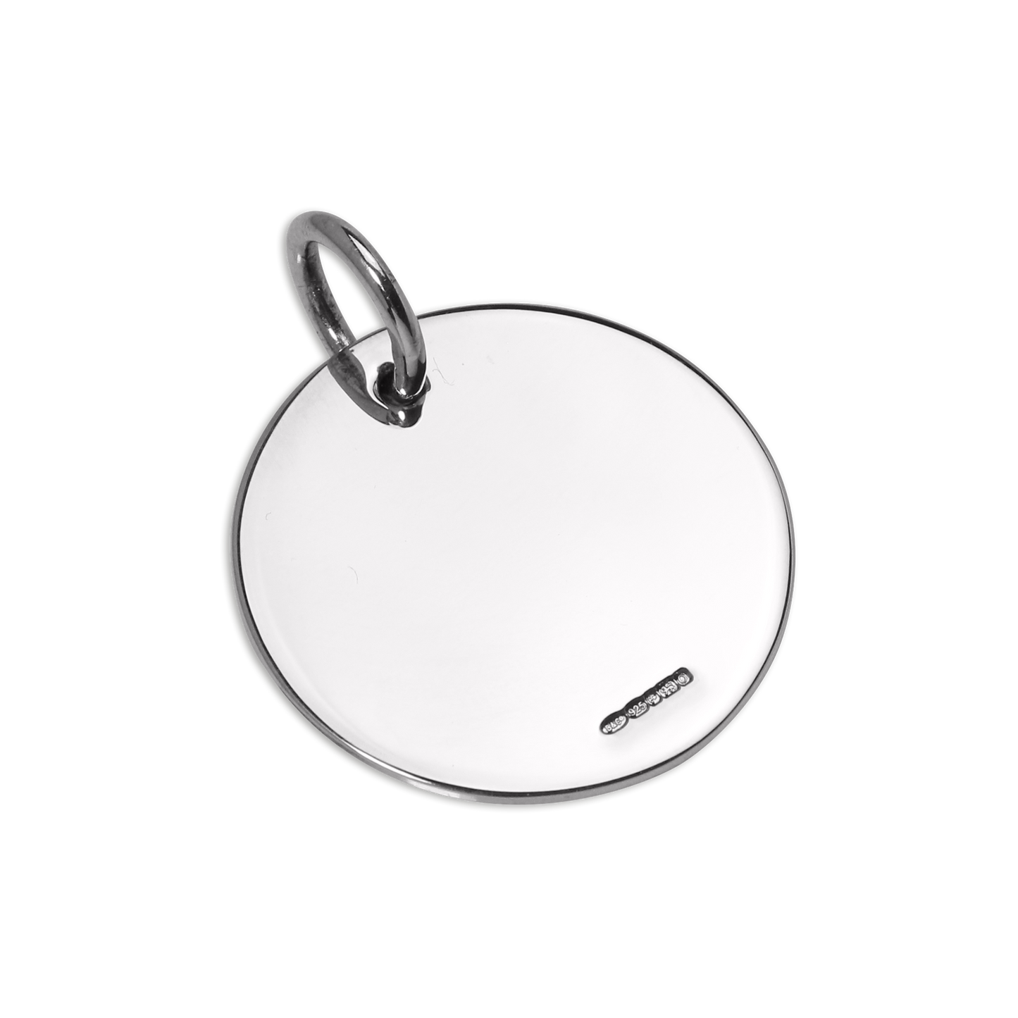 Large Sterling Silver Round Dog Collar Engraveable Tag