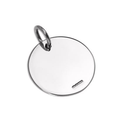 Large Sterling Silver Round Dog Collar Engraveable Tag