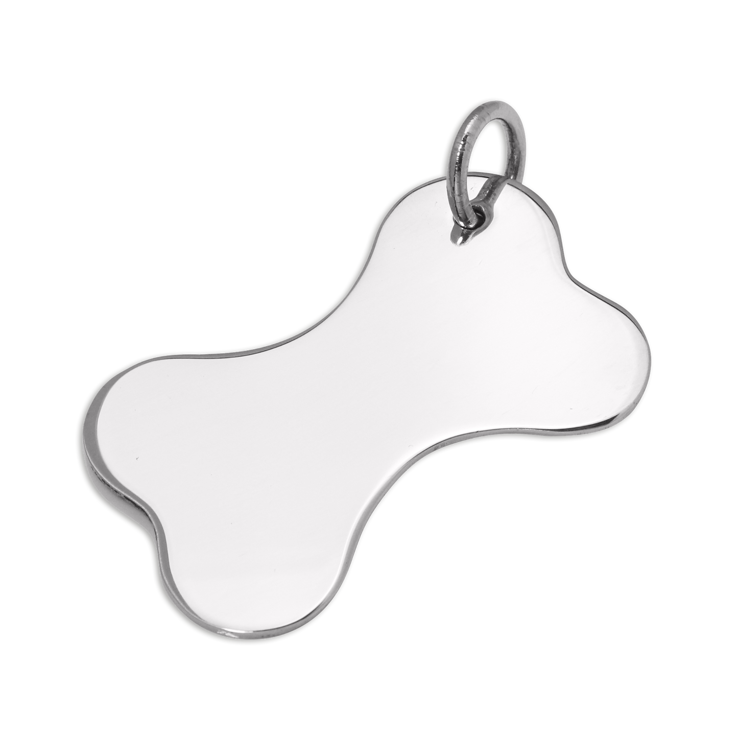 Large Sterling Silver Bone Shaped Dog Collar Engraveable Tag