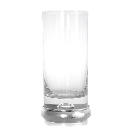 Sterling Silver Based Engravable High Ball Glass Tumbler