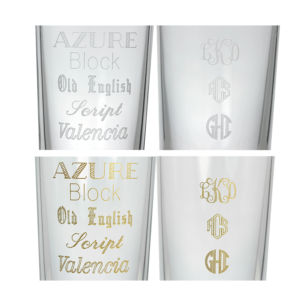 Sterling Silver Based Engravable High Ball Glass Tumbler