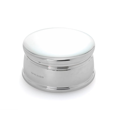 Plain Sterling Silver Round Jewellery Box