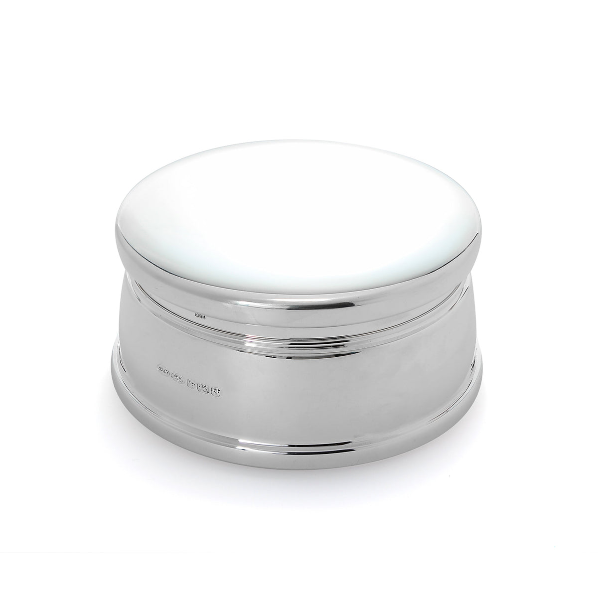 Pure Silver Round Box Plain Sterling Silver Round Jewellery Box | Sayers London