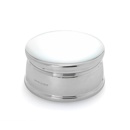 Plain Sterling Silver Round Jewellery Box