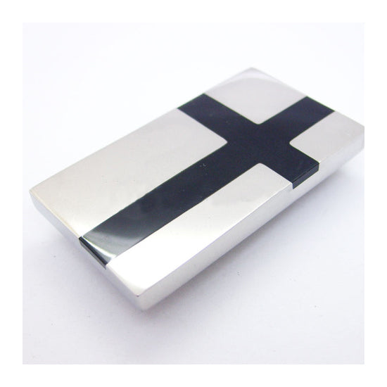 Black Cross Inlay Stainless Steel Money Clip