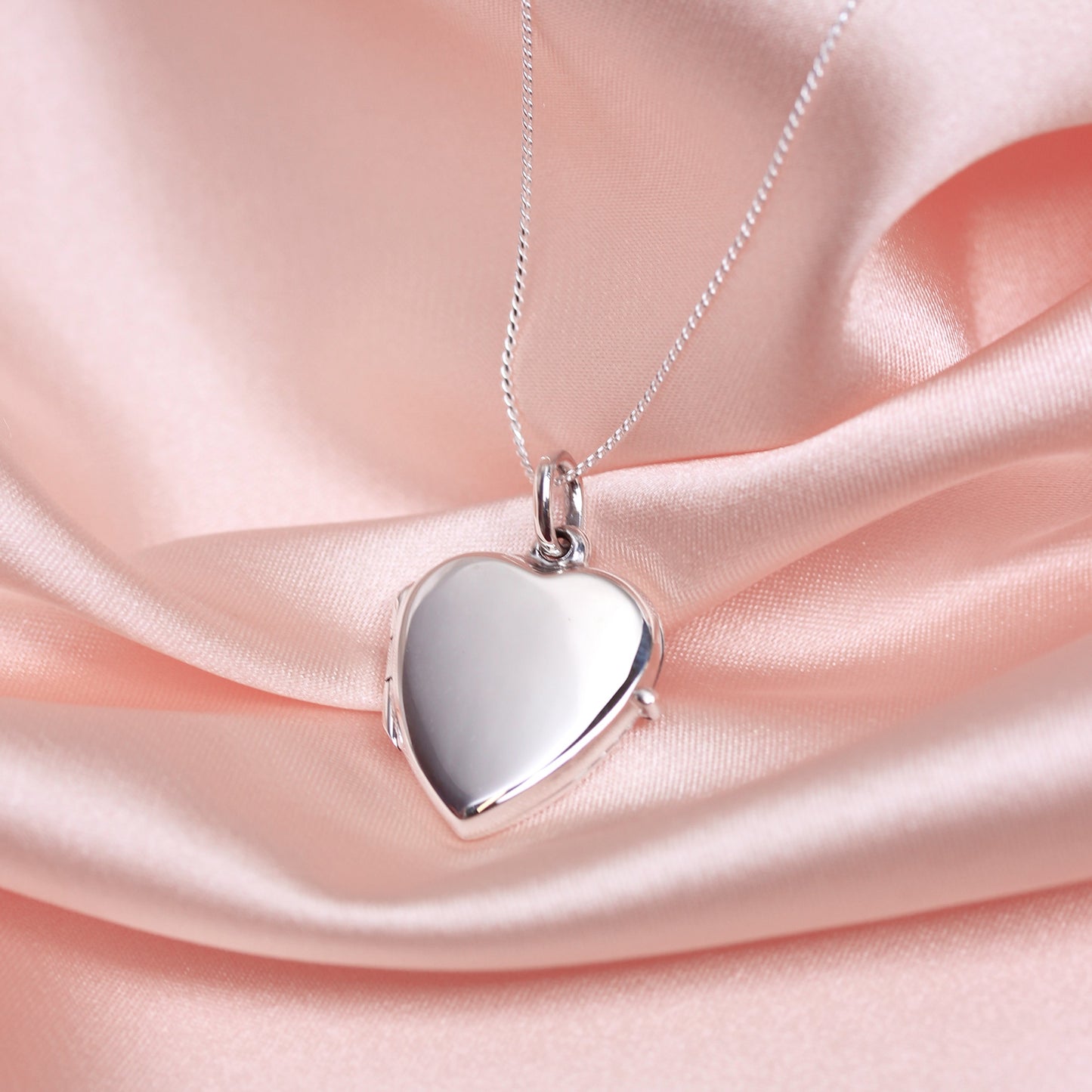 Sterling Silver Engravable Heart Locket on Chain 16 - 22 Inches