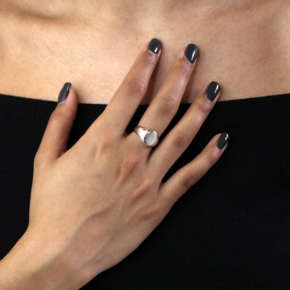 Sterling Silver Engravable Mens Signet Ring Size J - Z+1