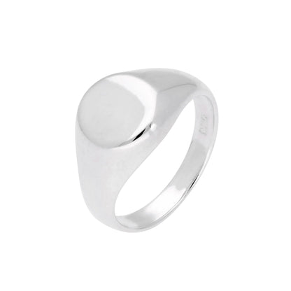Sterling Silver Engravable Mens Signet Ring Size J - Z+1