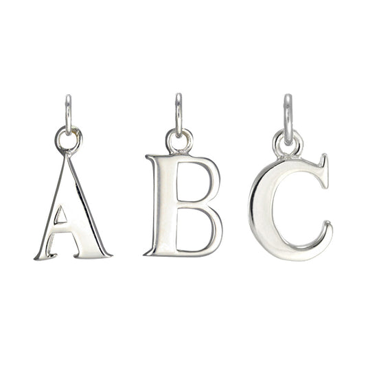 Sterling Silver Alphabet Letter Charm on Jump