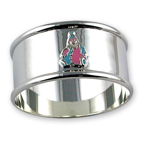 Sterling Silver Enamelled Clown Napkin Ring