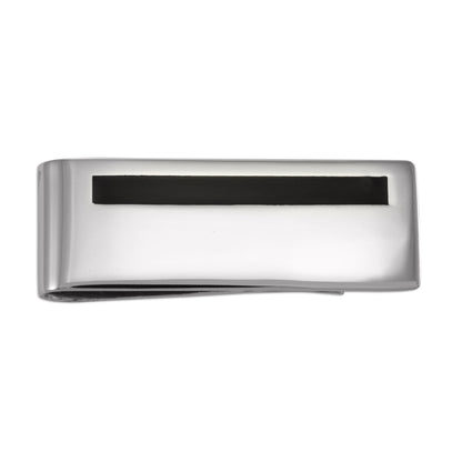 Sterling Silver Onyx Money Clip