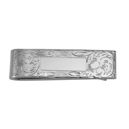 Sterling Silver Hand Engraved Money Clip