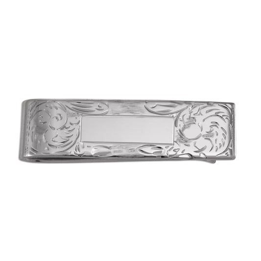 Sterling Silver Hand Engraved Money Clip