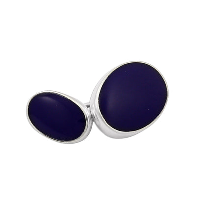 Sterling Silver Lapis Double-sided Cufflinks