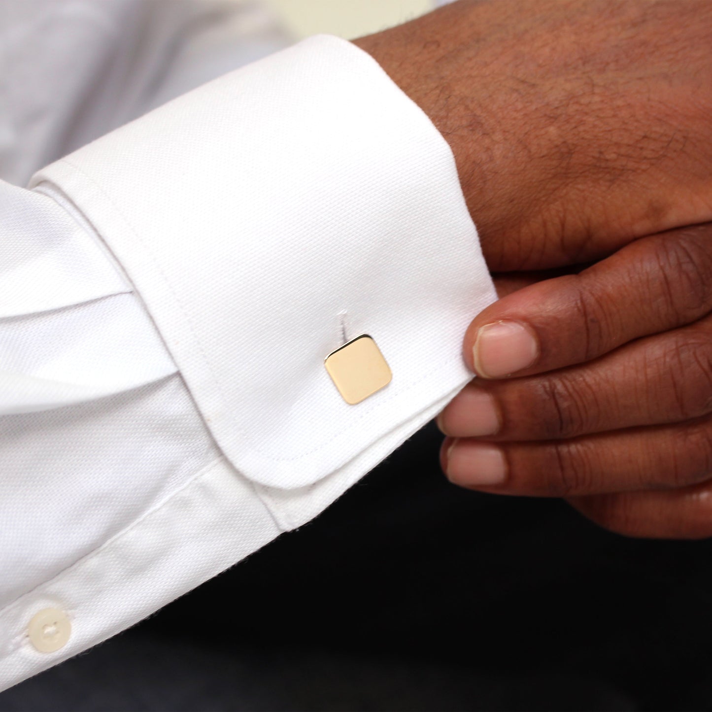 9ct Gold Plain Square Swivel Back Cufflinks