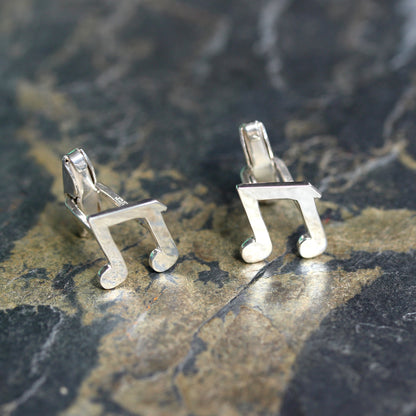 Sterling Silver Music Note Swivel Back Cufflinks