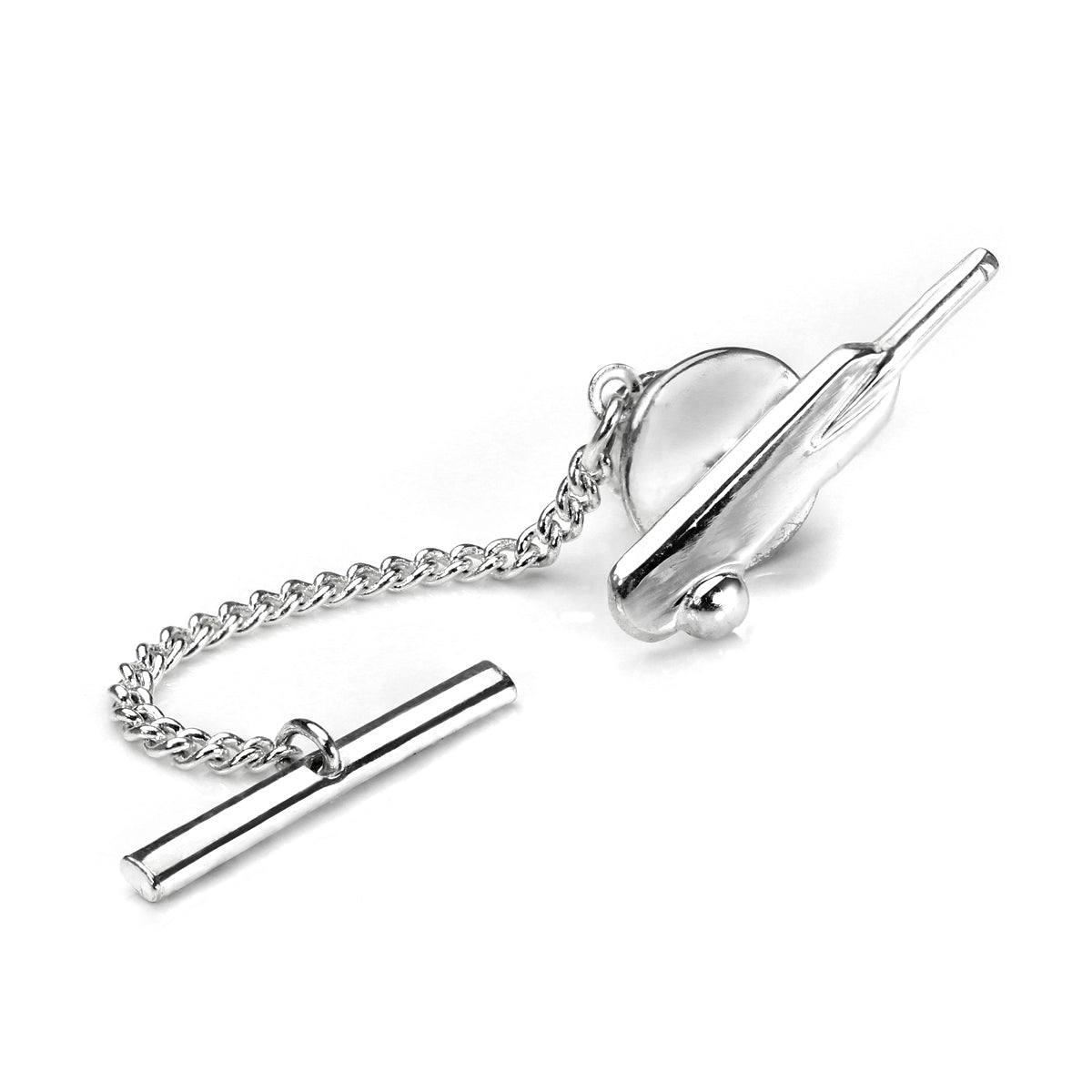 Sterling Silver Cricket Bat & Ball Tie Tack
