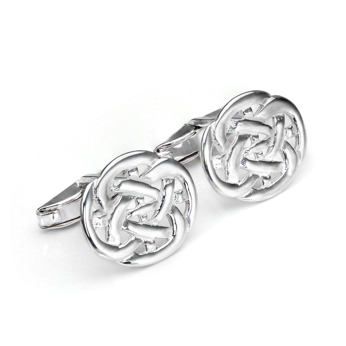 Sterling Silver Celtic Weave Swivel Back Cufflinks