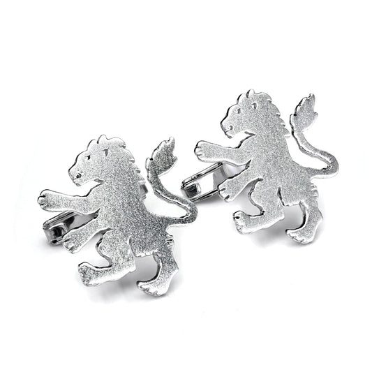 Sterling Silver Lion Swivel Back Cufflinks
