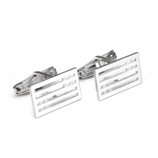 Sterling Silver Rectangular Mackintosh Style Swivel Back Cufflinks