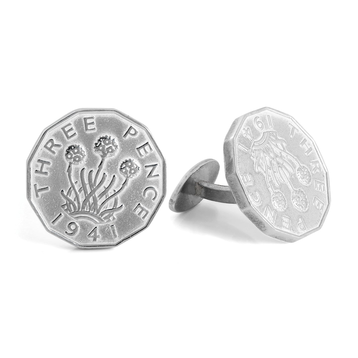 Sterling Silver Threepence Cufflinks