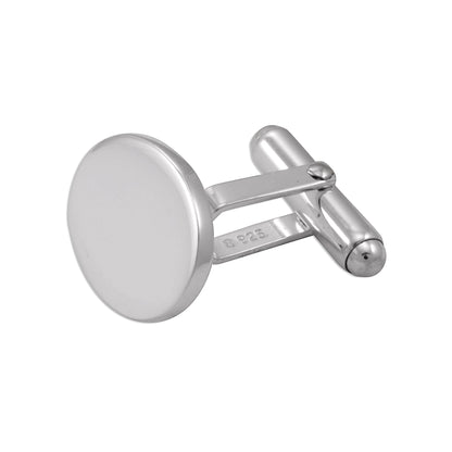 Sterling Silver Plain Oval Cufflinks