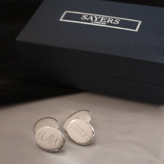 Sterling Silver Plain Double-sided Cufflinks