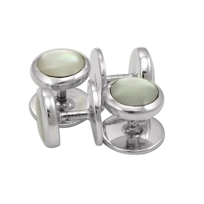 Sterling Silver Mother Of Pearl Shirt Studs