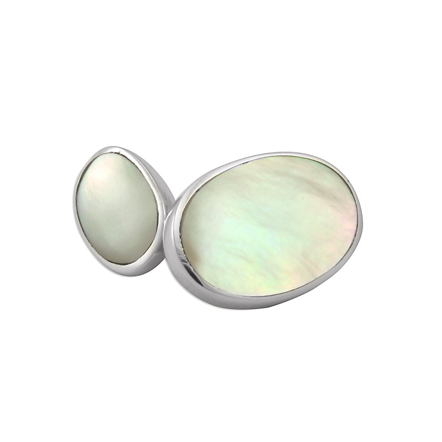 Sterling Silver Mother Of Pearl Double-Sided Cufflinks