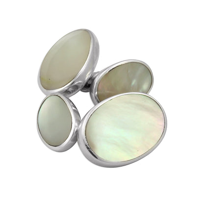Sterling Silver Mother Of Pearl Double-Sided Cufflinks