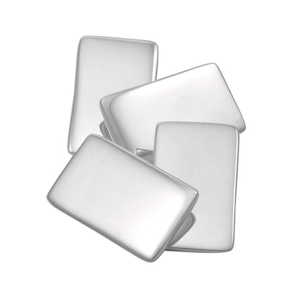 Sterling Silver Plain Double-sided Cufflinks