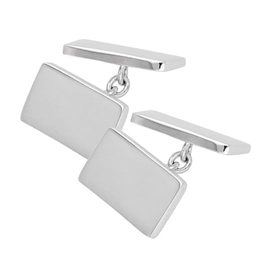 Sterling Silver Plain Double-sided Cufflinks