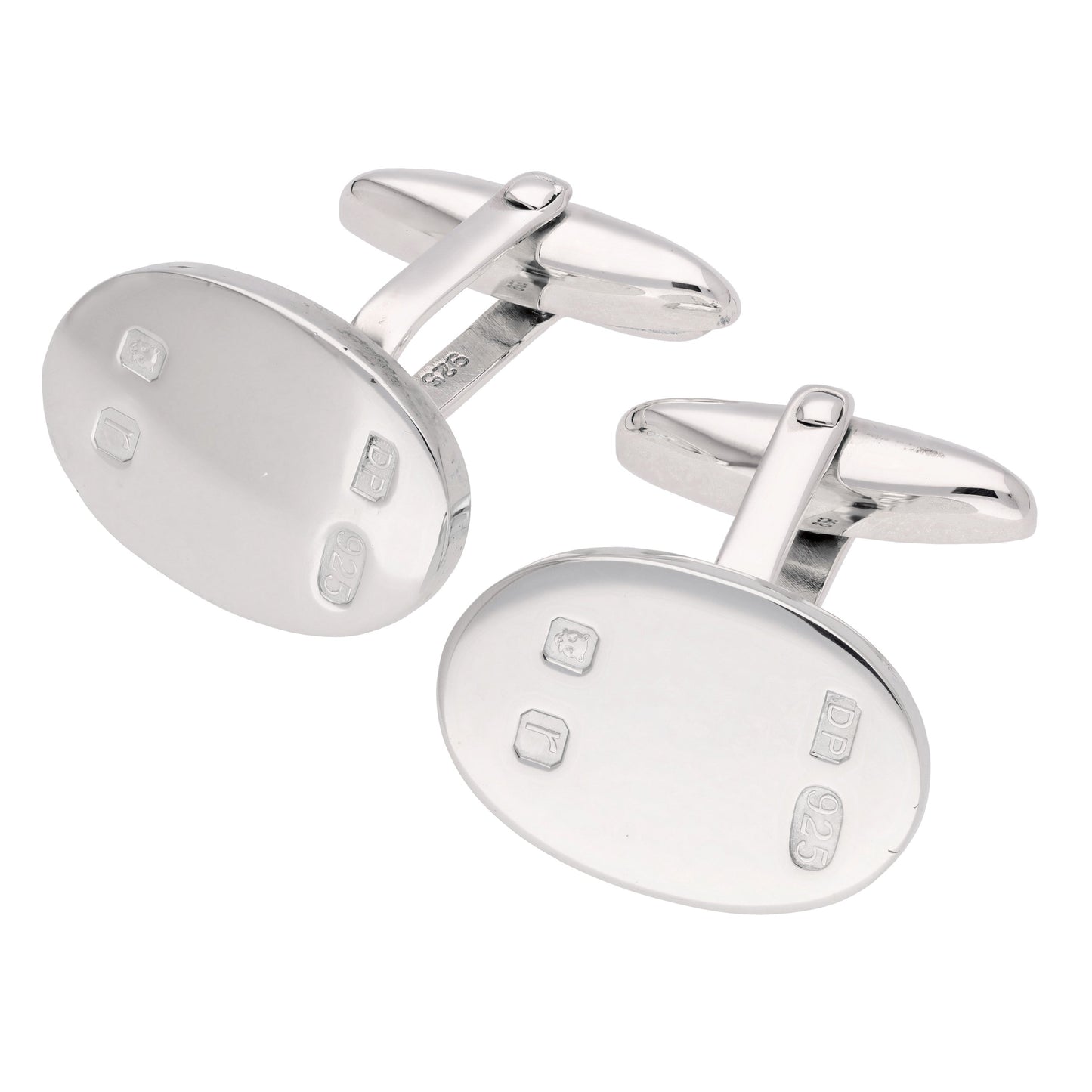 Sterling Silver Feature Hallmarked Oval Cufflinks