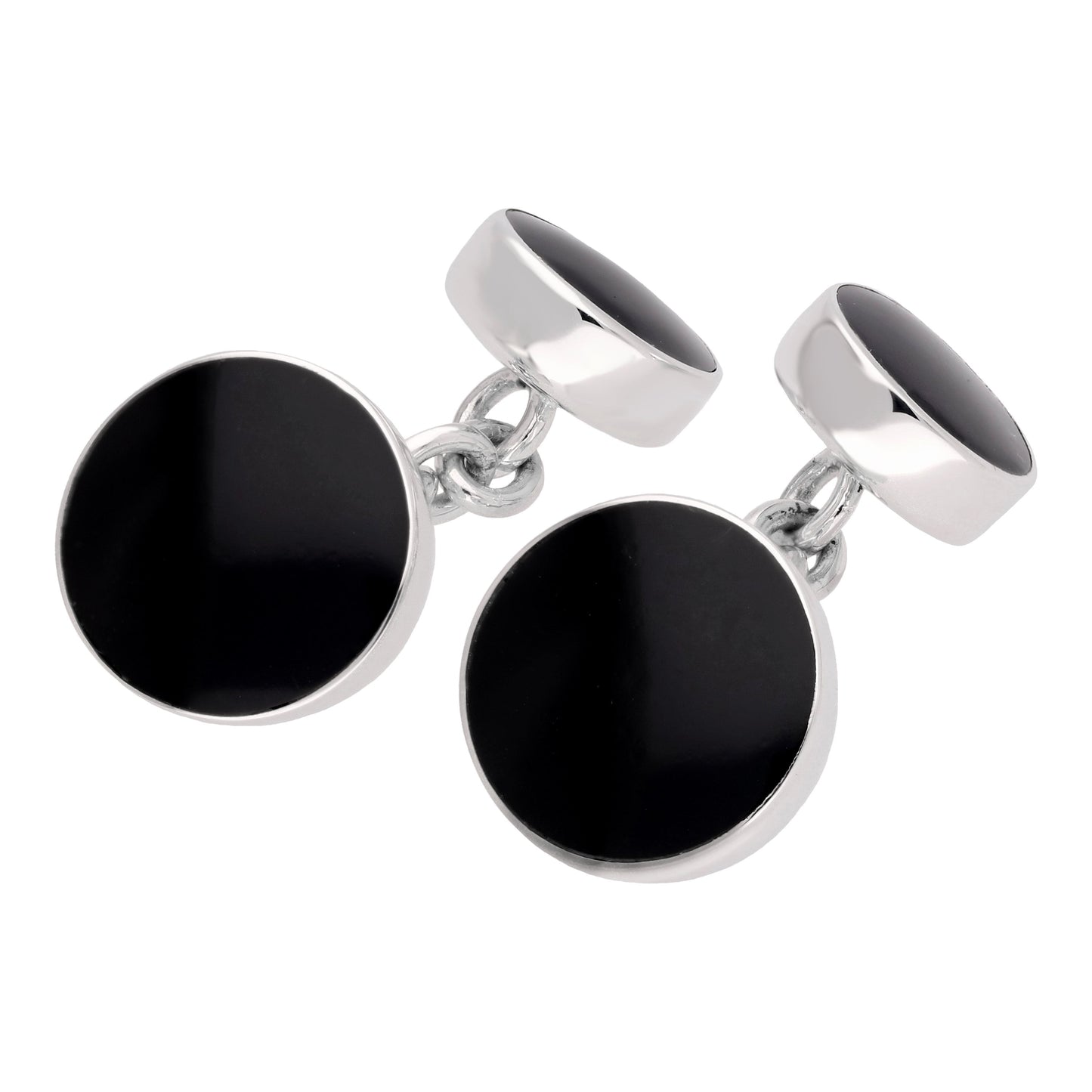 Sterling Silver Onyx Double-Sided Cufflinks