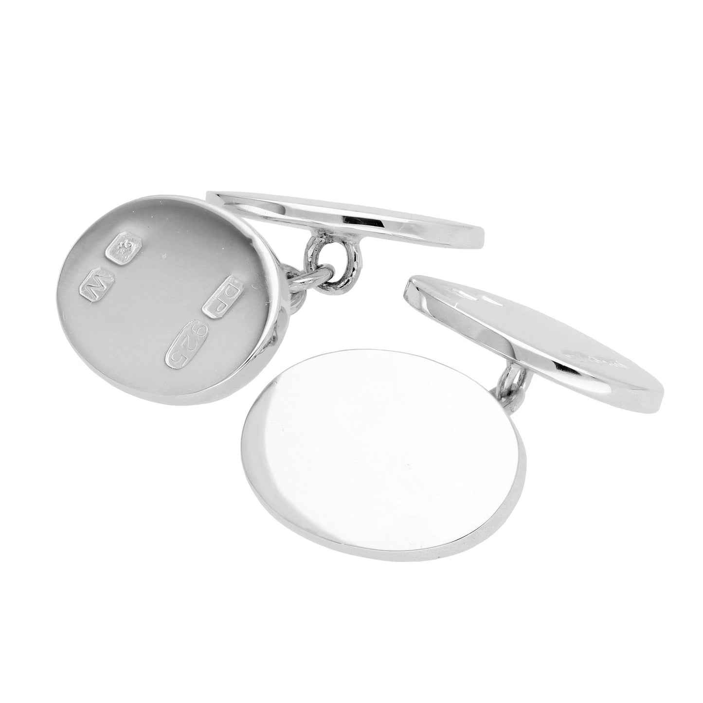 Sterling Silver Hallmarked Double-Sided Oval Cufflinks