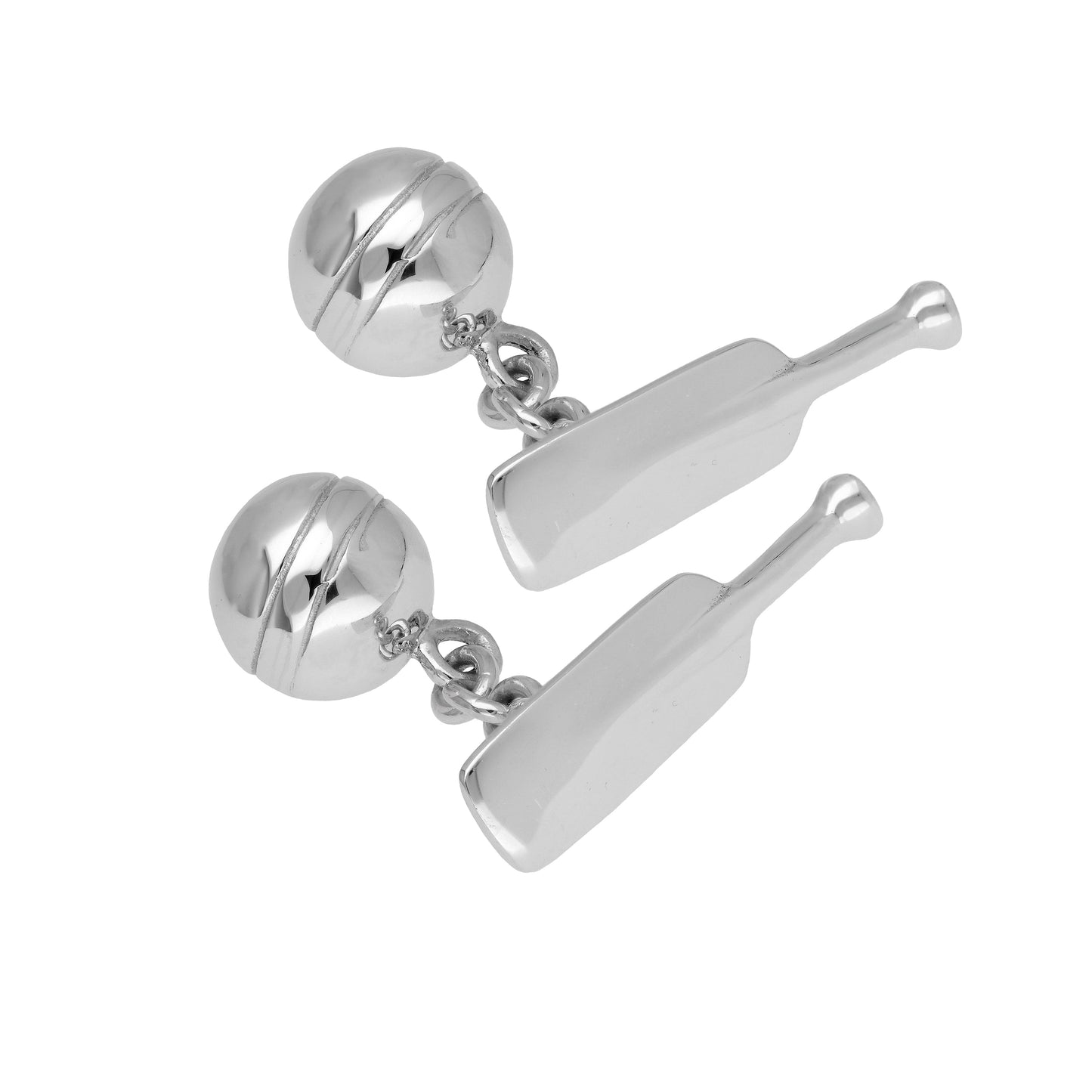 Sterling Silver Cricket Bat & Ball Cufflinks