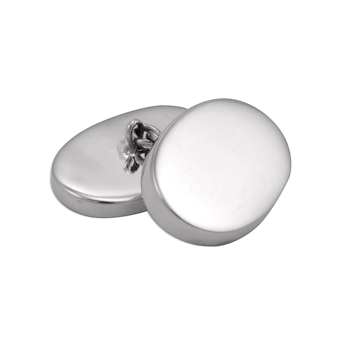 Sterling Silver Heavyweight Double-sided Oval Cufflinks