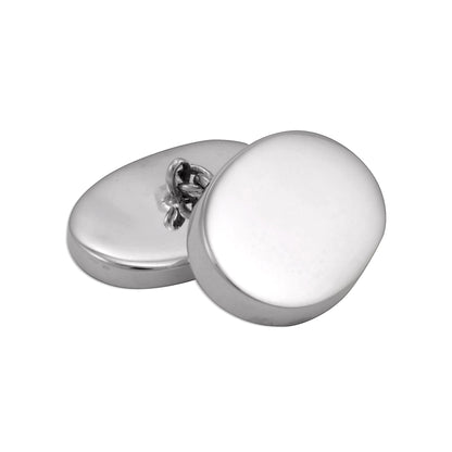 Sterling Silver Heavyweight Double-sided Oval Cufflinks