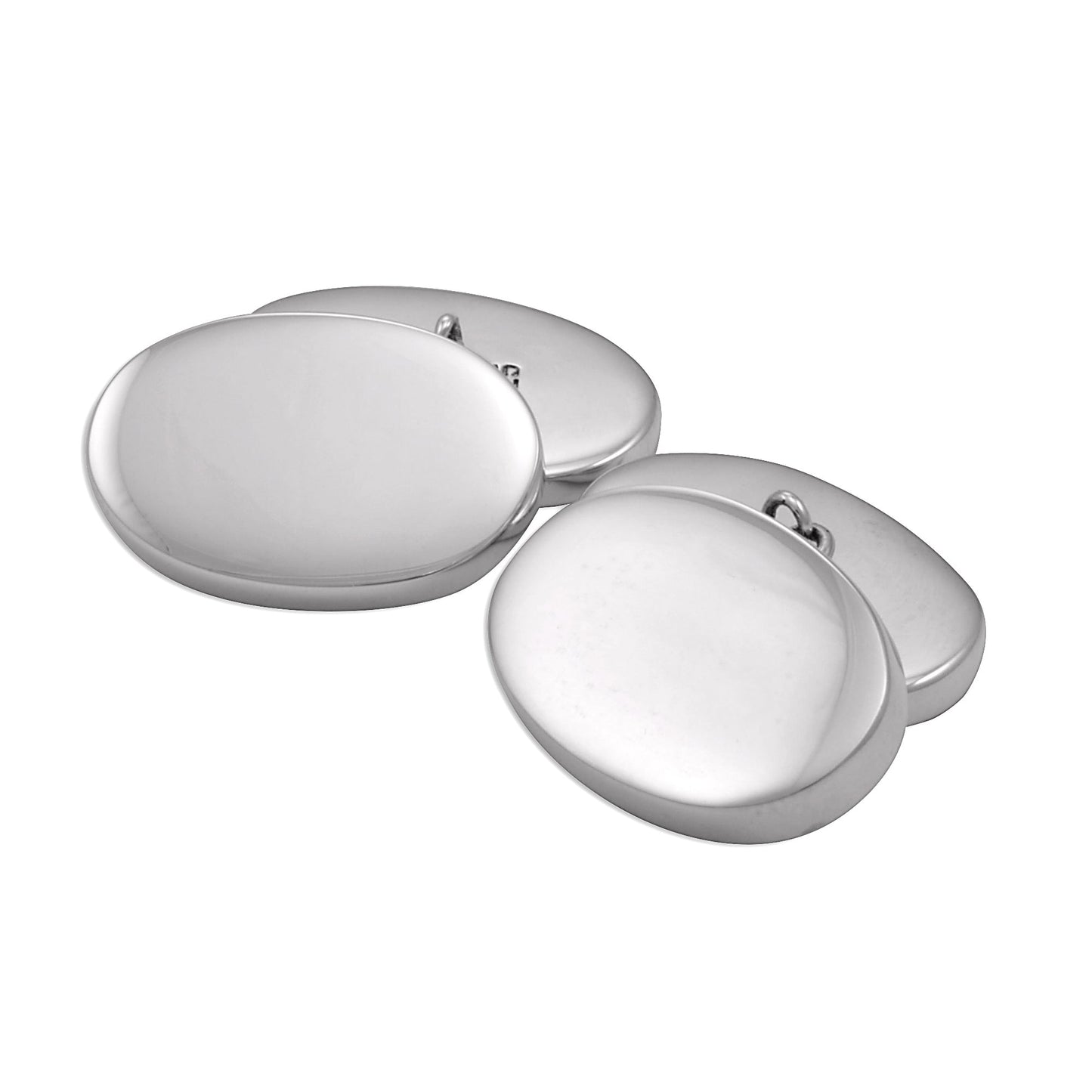 Sterling Silver Heavyweight Double-sided Oval Cufflinks