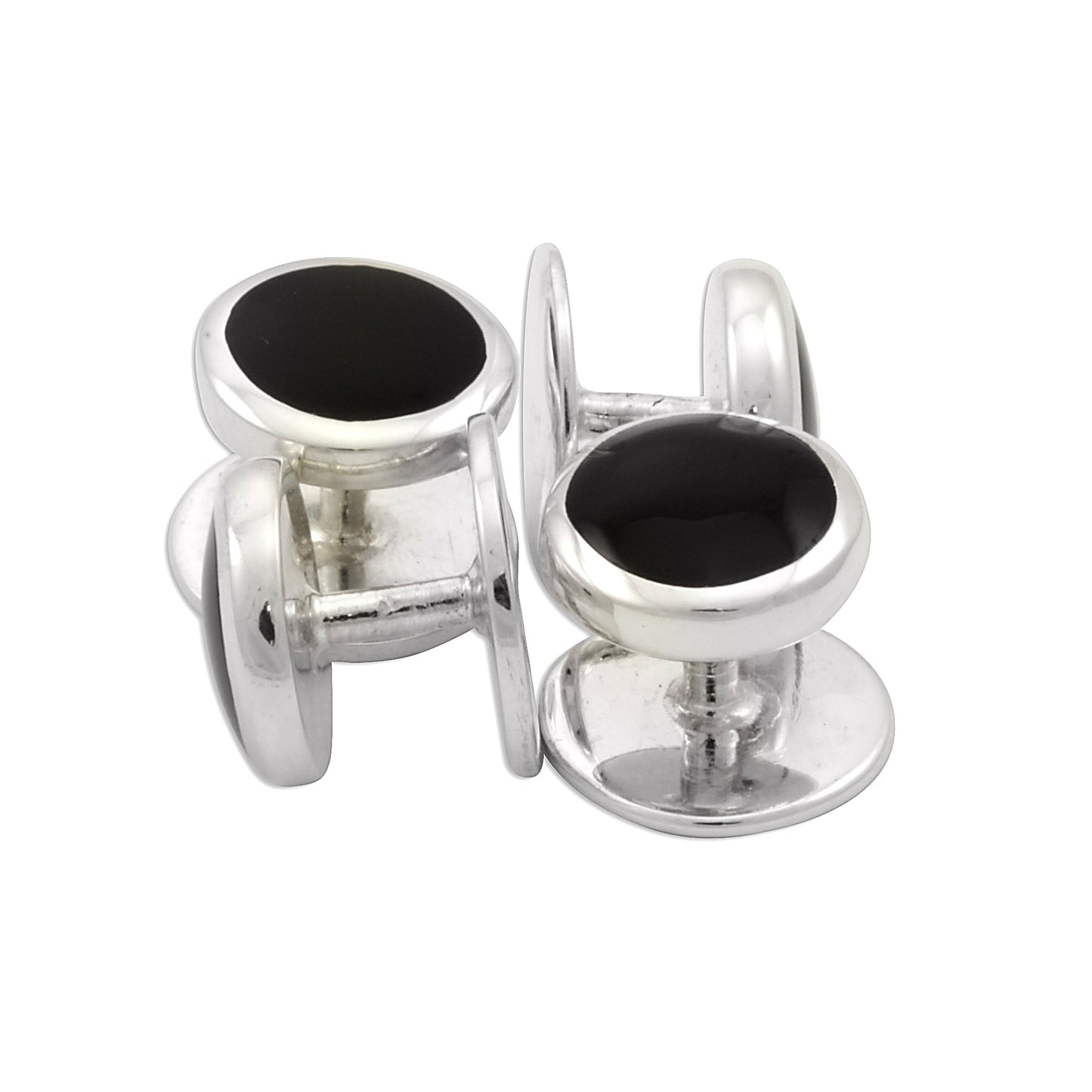 Sterling Silver Onyx Shirt Studs